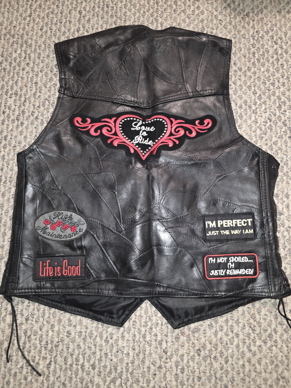 Black Leather Women’s Rider Vest - Lady Rider - Picture 3 of 5